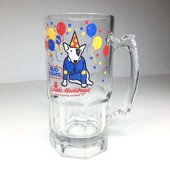 1983 Bud Light Spuds Mackenzie Party Glass Stein - Picture 1 of 7